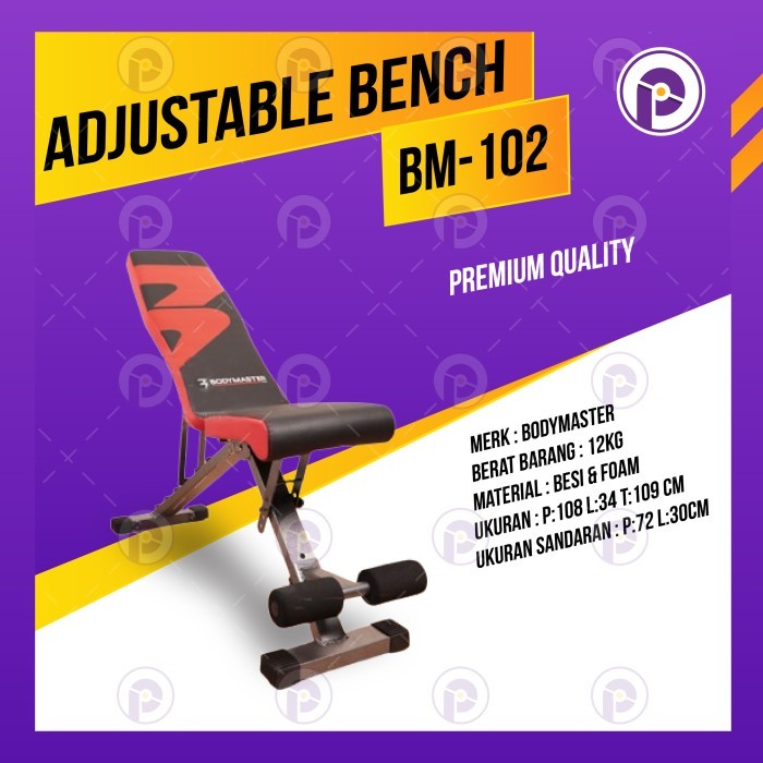 HARGA DISC - Kursi Gym Adjustable Fitness Bench Sit Up Dumbell Press Bangku Fitnes Olahraga Homegym