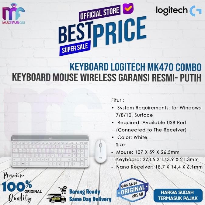 

Keyboard Logitech MK470 Combo Keyboard Mouse Wireless Garansi Resmi