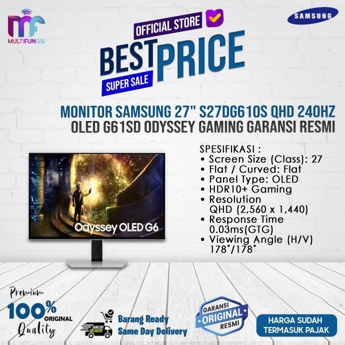 

Monitor Samsung 27" S27DG610S QHD 240Hz OLED G61SD Odyssey Gaming Garansi Resmi