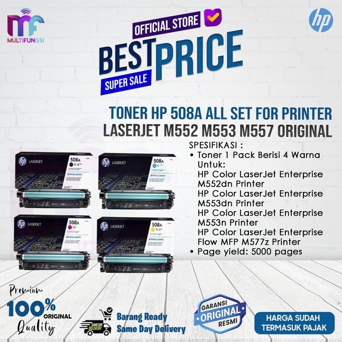

Toner HP 508A All Set For Printer Laserjet M552 M553 M557 Original