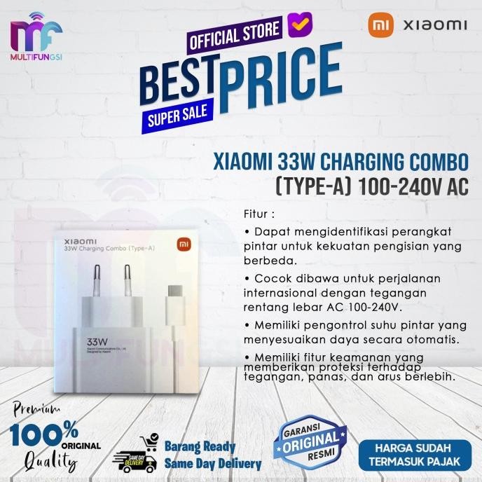 

Xiaomi 33W Charging Combo (Type-A) 100-240V AC