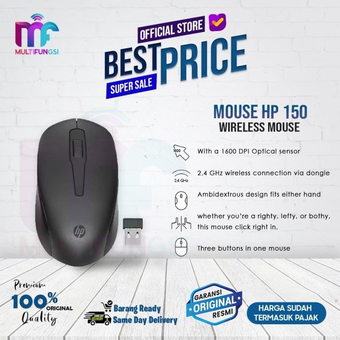 

HP 150 Wireless Mouse with Ergonomic Design 1600DPI Garansi Resmi