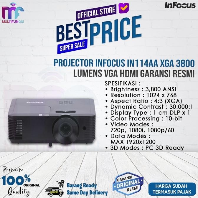 

Projector Infocus In114Aa Xga 3800 Lumens VGA HDMI Garansi Resmi