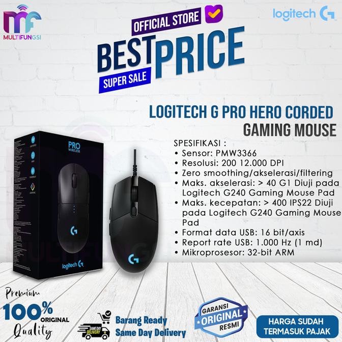 

Logitech G PRO Hero Corded Gaming Mouse