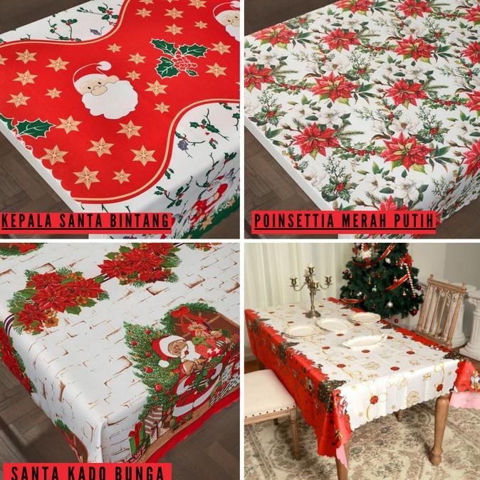 Taplak Meja Natal 120 x 150cm-Taplak Meja Motif Natal-Taplak Meja Tamu