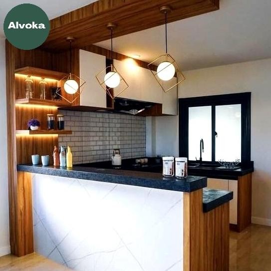 Meja Island Dapur Meja Bar Kitchen Set Custom P19A