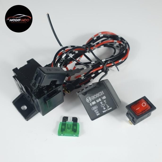 Kabel Relay Lampu Tembak Relay Bosch Untuk Motor Ready