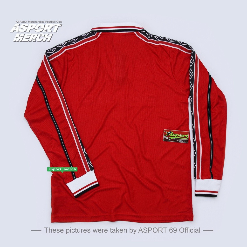JERSEY M4N UNITED RETRO HOME 1998 1999 LONG SLEEVE JERSI MU RETRO HOME 98 99 TREBLE LENGAN PANJANG