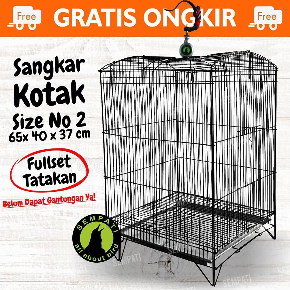 Sangkar Kandang Kotak Besi Gantung Lipat No 2 Sangkar Burung Kacer Kenari Lovebird Jalak Beo Sangkar