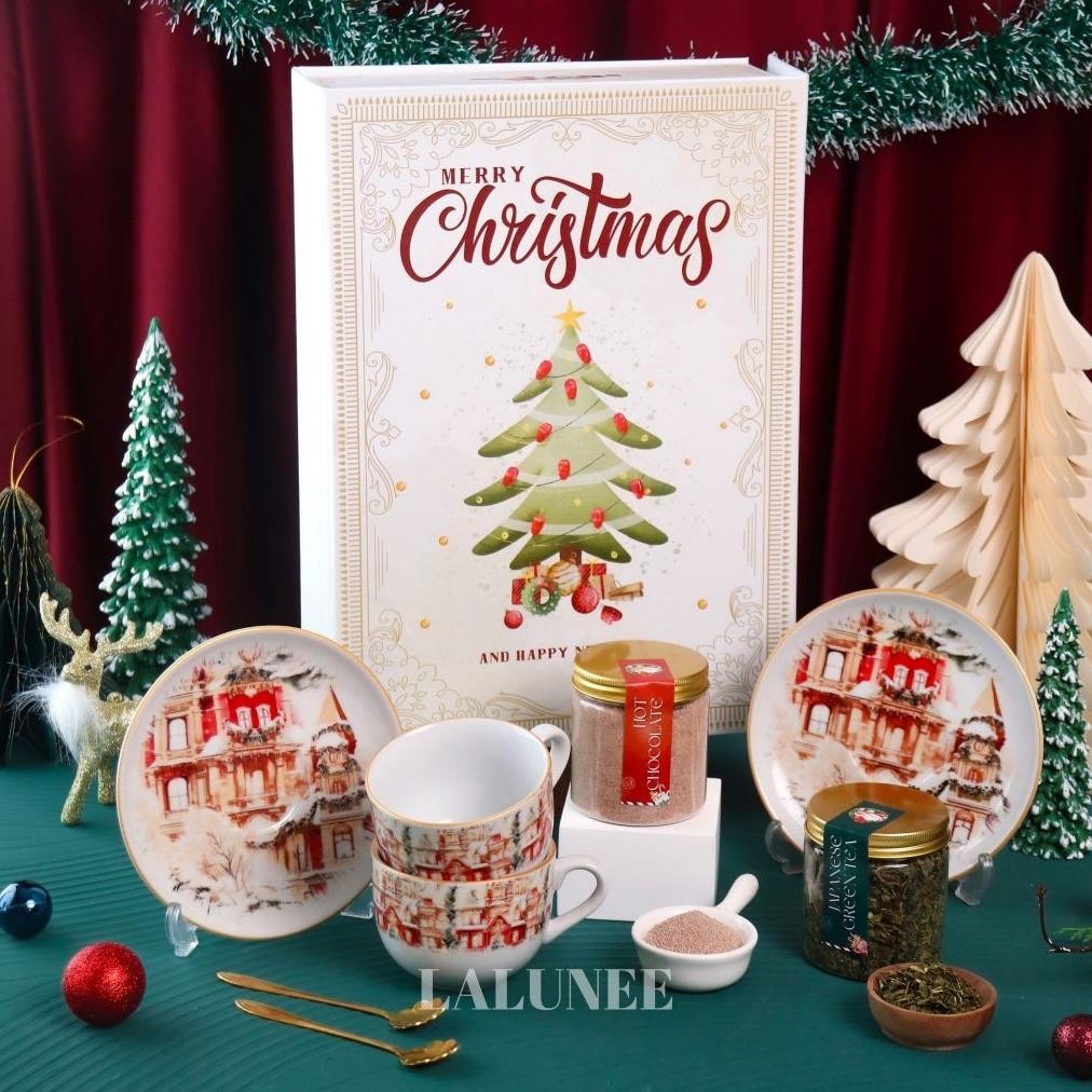 

Premium Hardbox Christmas Hampers - Kado Natal isi Cangkir Set, Teh, Coklat - Parsel Cangkir Natal