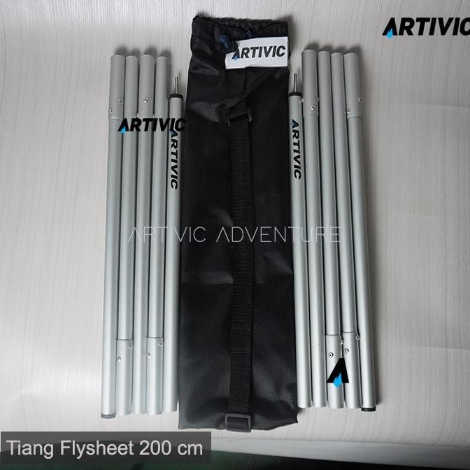 Sepasang Tiang Flysheet 200Cm Aluminium Alloy Pole Bivac Ultralight
