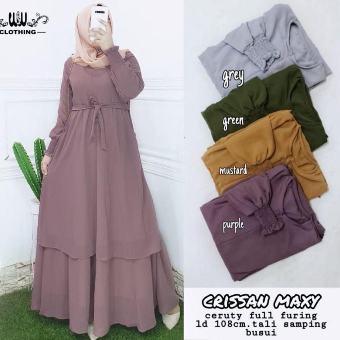 BAJU GAMIS WANITA REMAJA DEWASA MALAYSA TERBARU 2021 BAHAN CERUTY