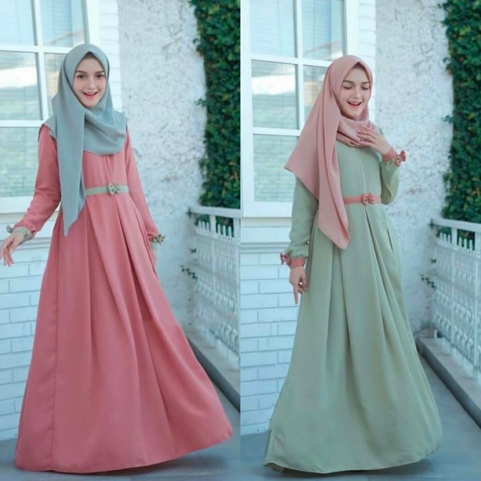 GAMIS WANITA BUSUI TERBARU VIRAL DRESS FASHION MUSLIM DEWASA REMAJA - pink
