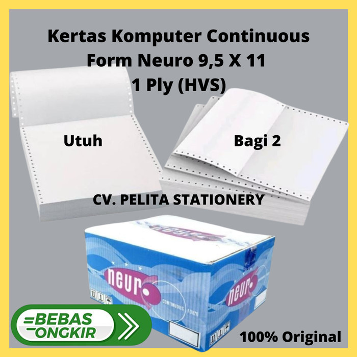 

Kertas Neuro Continuous Form 9 1/2 X 11 1 Ply /2 (K1:2) Paper HVS