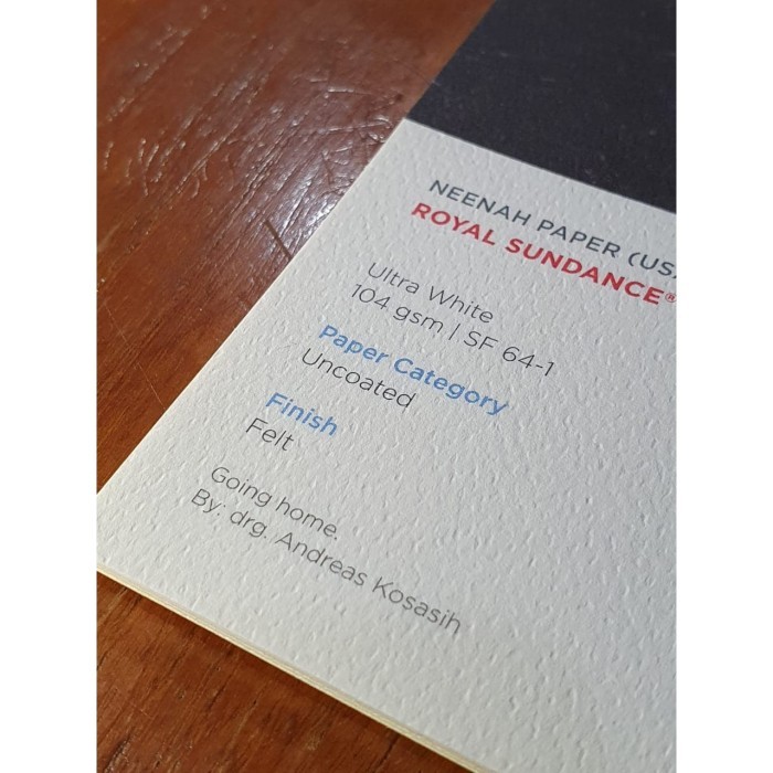 

NEW Kertas A3+ Fine Paper Paperina Royal Sndnce Felt Ultr Wht 104gsm 50LBR