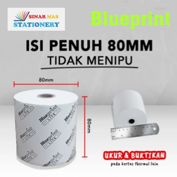 

NEW Kertas Thermal Kasir Struk Blueprint Lite 80 mm x 80 mm - 1 Roll