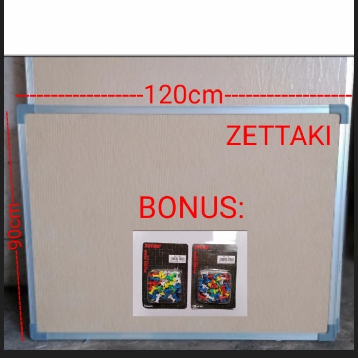 

TERBARU Softboard Cork Pin Board/ Papan Mading Gantung ZETTAKI 90x120cm BISA GRAB!