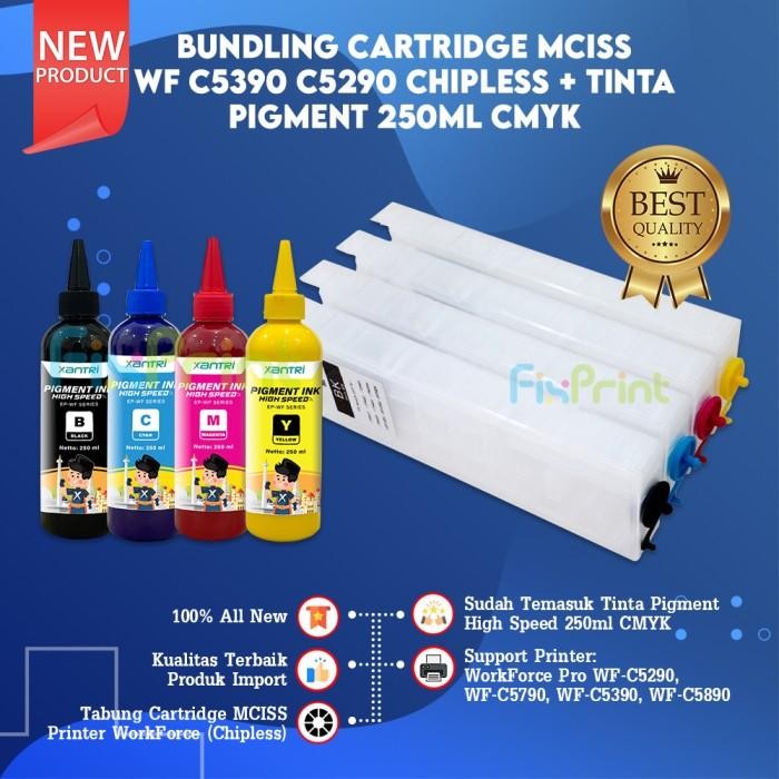 Tabung Tinta Epsn Wf-C5790 Wf-C5290 Tanpa Chip