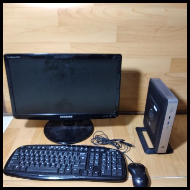 PC MINI T628 +  MONITOR 19 INCH WIDE RAM 4 GB  SSD 120  GB  SIAP PAKAI