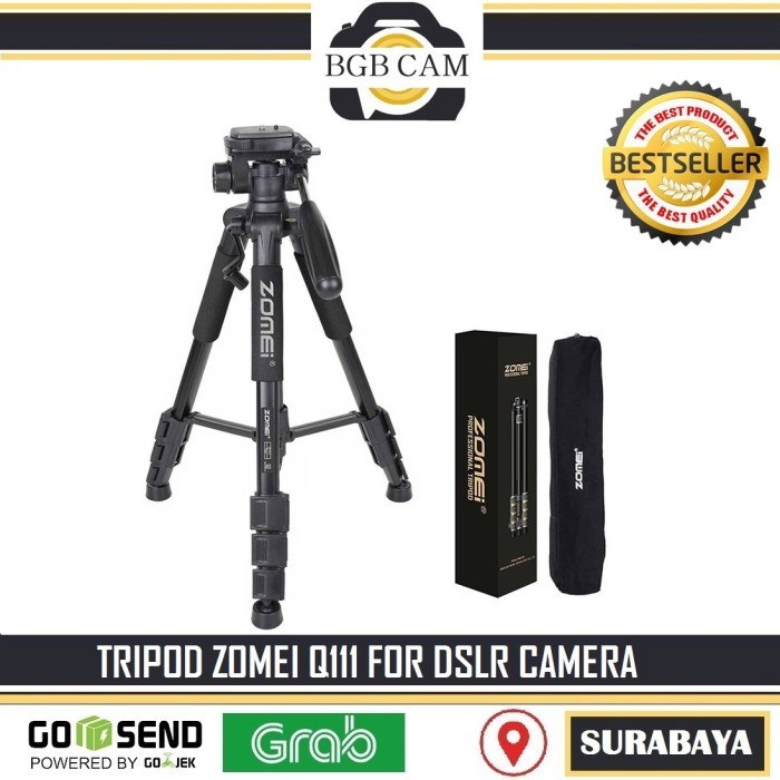 Tripod Zomei Q111 for DSLR Kamera / MIrrorless 145 cm bahan tebal ORI