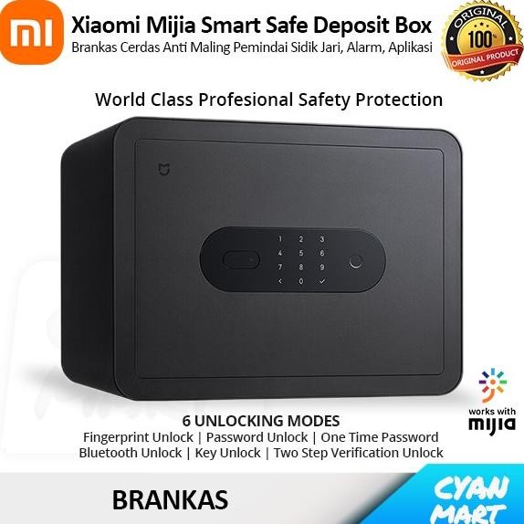 Brankas Safety Xiaomi Mijia Smart Safe Deposit Box Fingerprint Alarm RAM