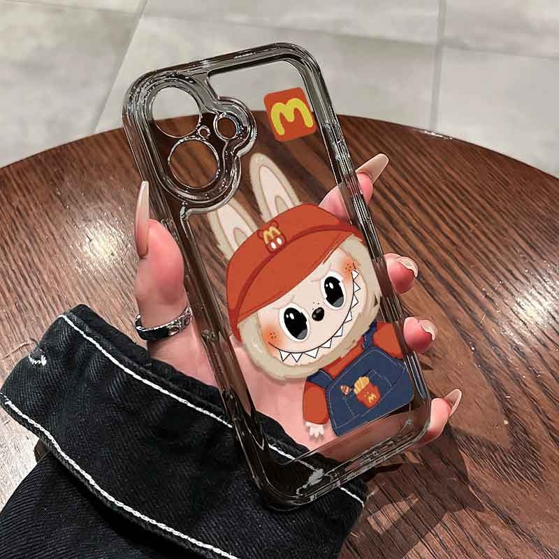 Luar Negeri Transparan Mcdonald'S Lucu Labubu Premium Case Samsung A57 A37 5G A07 A17 5G A55 5G A15 
