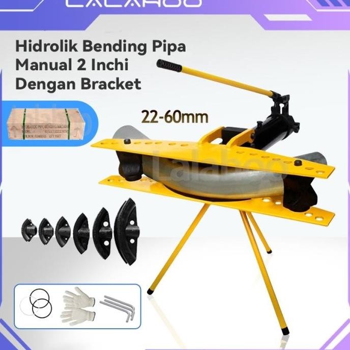 Alat Bending Pipa Hidrolik Manual 22-60mm Dengan Bracket Besi/Steel/Tembaga/Aluminum Pipe Bending To