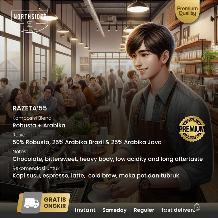 

Northsider Kopi Arabika Robusta Razeta'55 Espresso Blend Kopi Susu