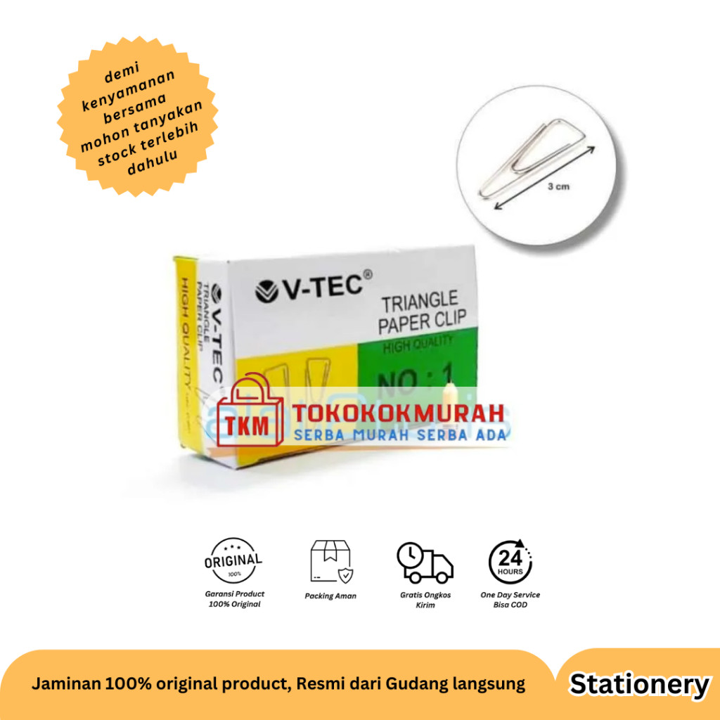 

V-TEC TRIANGLE PAPER CLIP VT 6031 NO 1