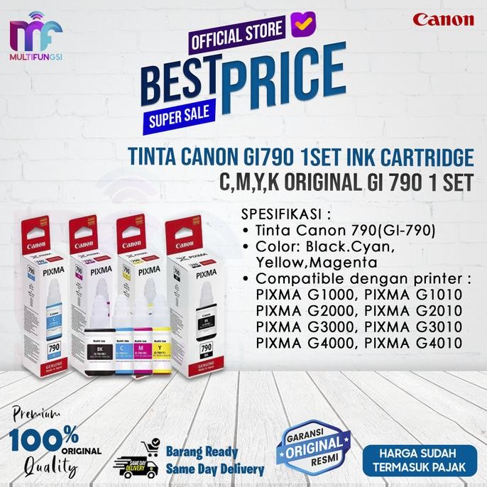 

Tinta Canon GI790 1set Ink Cartridge C,M,Y,K Original GI 790 1 set