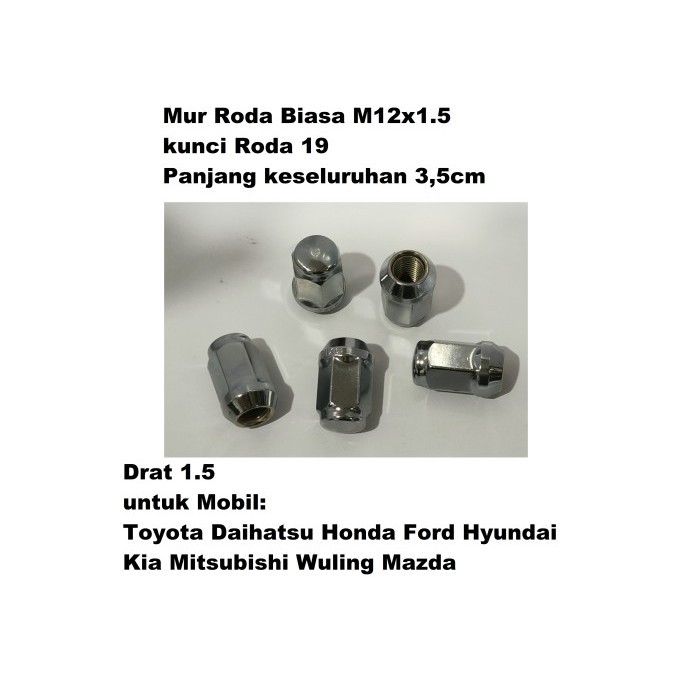 20 pcs Fujita Racing Mur Roda Mobil 19 x 12 x 1.5 Toyota Honda Mazda