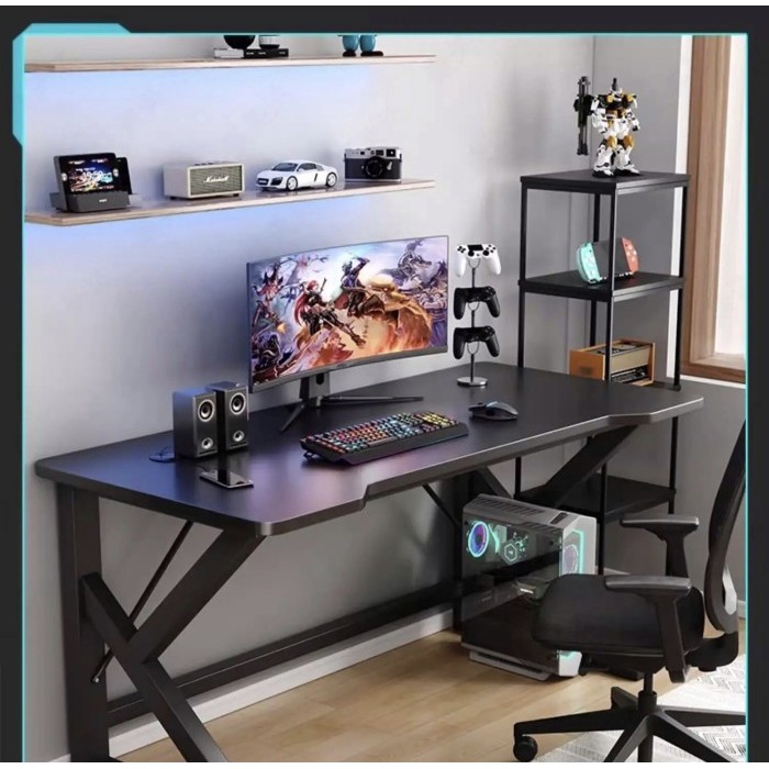 HARGA DISC - Meja Komputer Laptop PC Gaming Desk Meja Rakit Kerja Kamar Minimalis