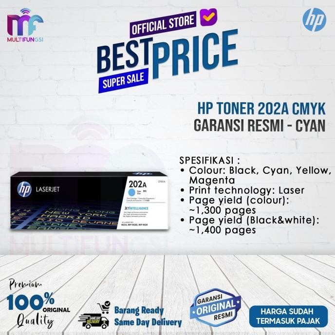 

HP Cyan Toner 202A [CF501A] ORIGINAL 100% [GAK ORI UANG KEMBALI]