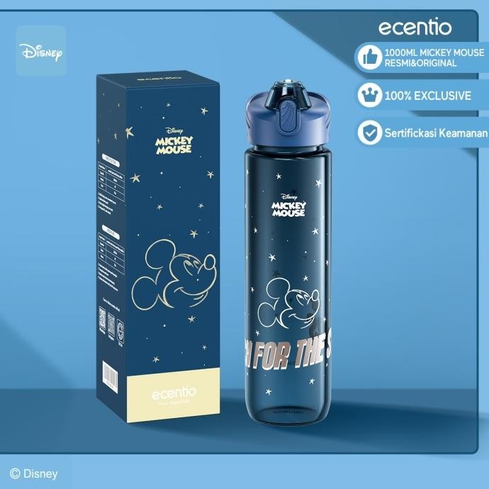 ECENTIO DISNEY BOTOL MINUM 1000ML PORTABLE WATER TUMBLER BOTOL 1 LITER BOTOL MINUM TUMBLER KANTOR DE