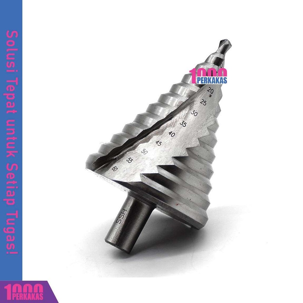 Bor Mata Pagoda 6-60mm 1P / Step Dril Drill Spiral / Kerucut Cone Besi Kayu Plastik