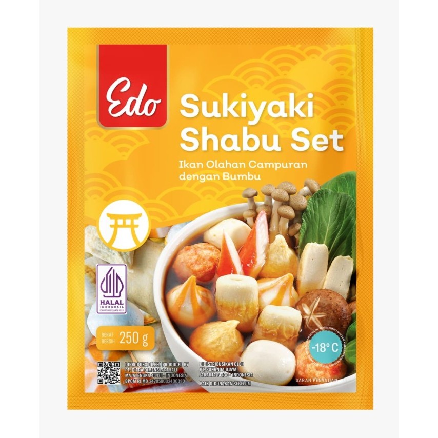 

Edo Shabu Set Sukiyaki 250Gr / Ikan Olahan Beku Campuran Dengan Bumbu