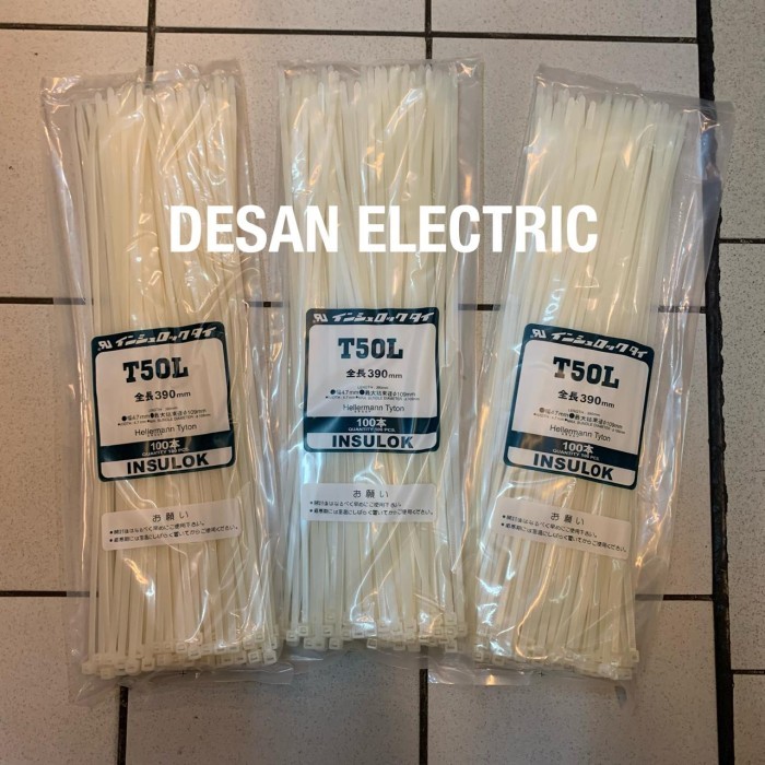 

BEBAS ONGKIR - Kabel Ties Insulok HellermannTyton T50L 390mm Isi 100pcs Putih & Hitam