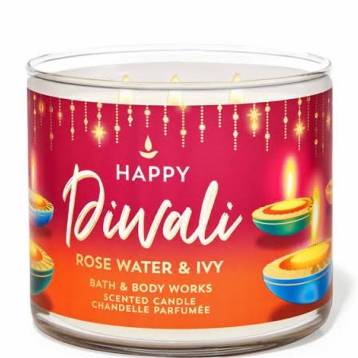 ROSE WATER & IVY ( LILIN AROMATHERAPY / AROMATERAPI / 3 - WICK CANDLE
