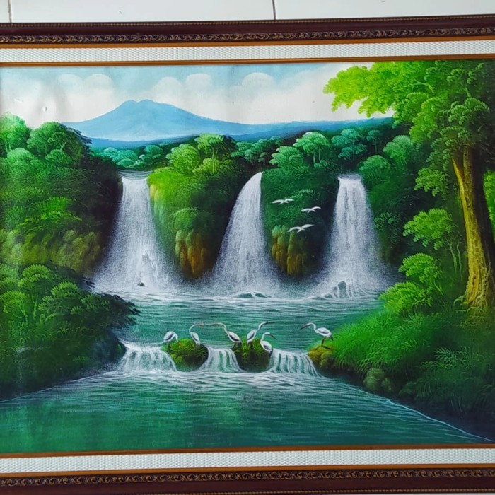 lukisan air terjun fengshui