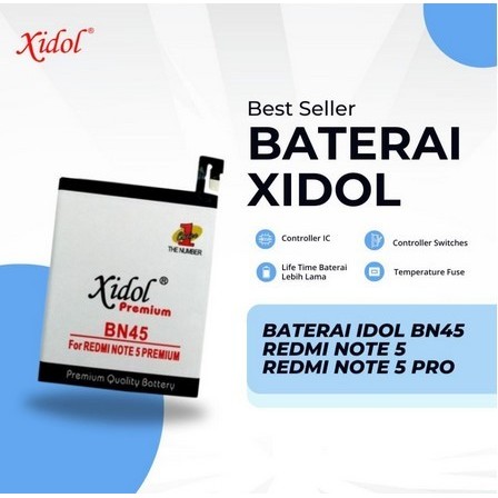 TERBARU - BATERAI IDOL REDMI NOTE 5 BN 45 BATTERY BATRE PREMIUM