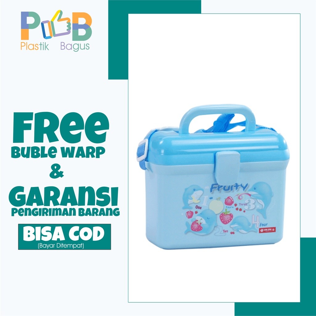 kotak makan anak tas tempat makan botol minum anak Pinky School Box lion star SB-21