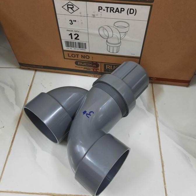 Ready P Trap P-Trap Ptrap 3" Inch Pvc Rucika D