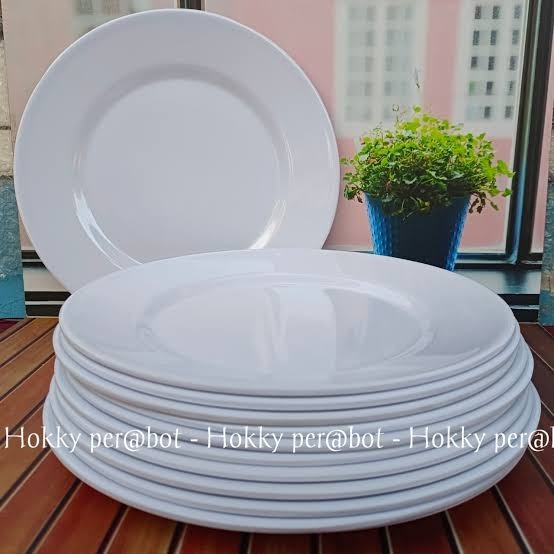 SATU LUSIN/12 PCS PIRING PRASMANAN - PIRING MELAMIN BULAT CEPER BESAR
