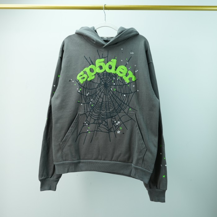 Sp5der Wait Web Hoodie - Slate Grey