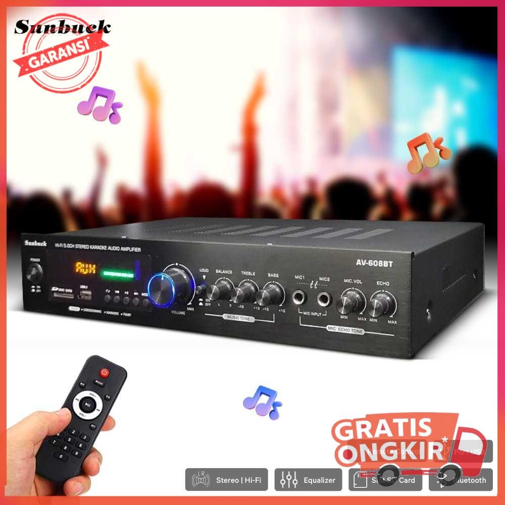 Audio Bluetooth Amplifier Karaoke 5CH 600W - AV-608BT