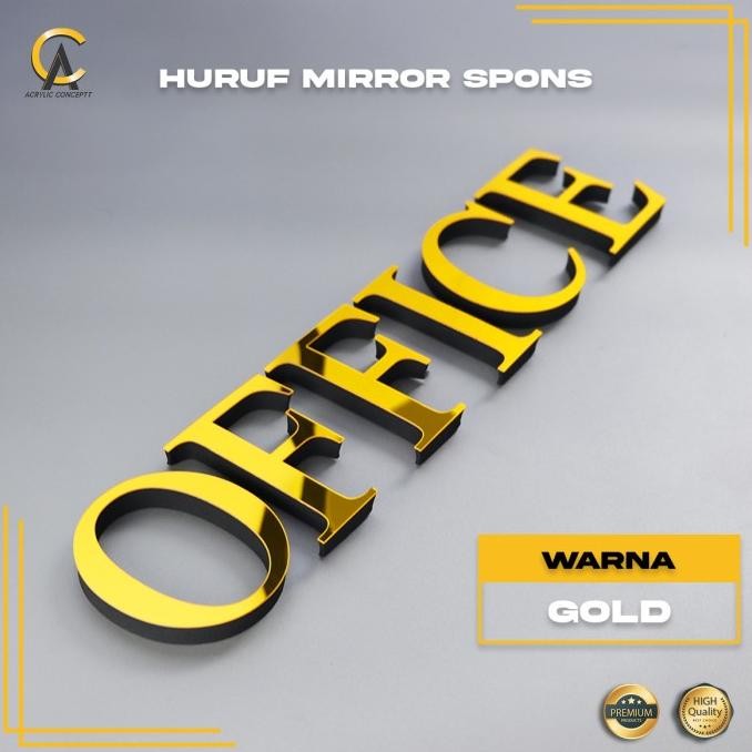 HURUF TIMBUL AKRILIK MIRROR + SPONS READY
