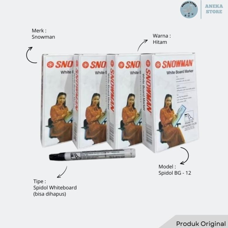 

New Arrival 0027 Spidol White Board Snowman Hitam Bg-12. Eceran