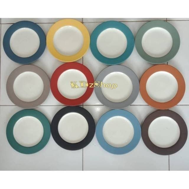 PIRING MAKAN KERAMIK NORITAKE BULAT RIM 21CM