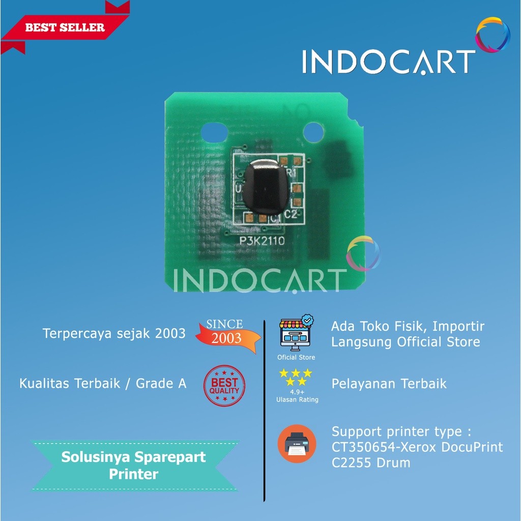 IndoCart Chip CT350654-Xerox DocuPrint C2255 Drum-40K