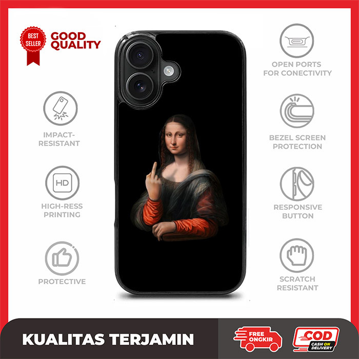 Casing Case iPhone 17 16 15 14 13 12 11 XR XS X 8 7 Pro Max Mini Air Plus Monalisa AE2281 Custom S9